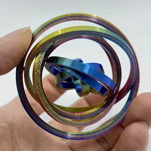 3D Printed Fidget Spinner Ring, Colorful Stripes & Swirls, 360° Rotating Design, Office & Home Use, Creative Gift, Fashionable Appearance