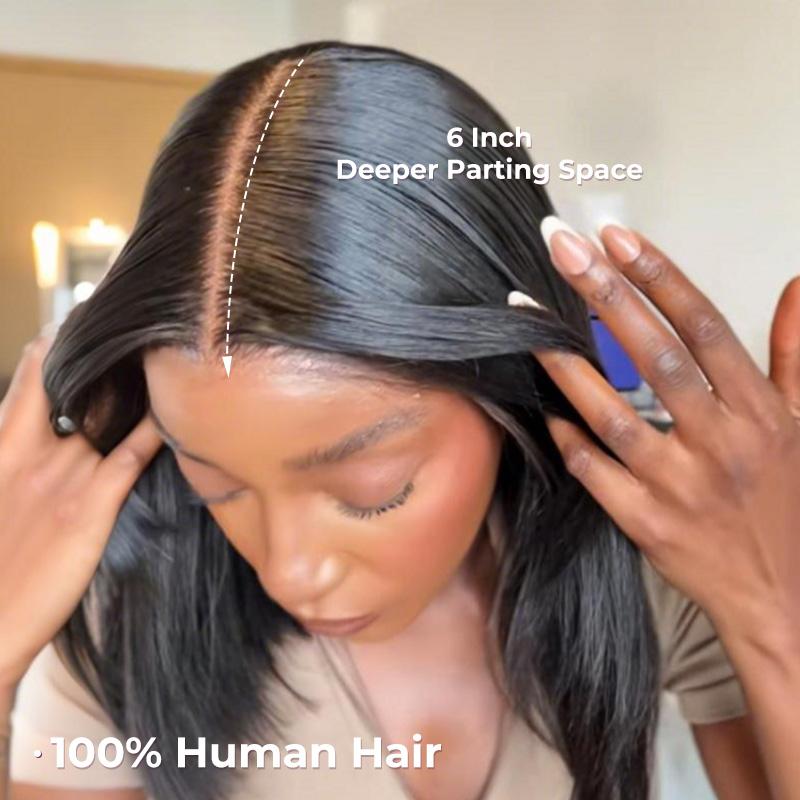 【Hot】ISEE HAIR Wear Go 9x6 Tpart Layered Cut Bob Yaki Straight Wig 180% & 250% Natural Black & Reddish Brown Deep Part Lace Glueless Wig #TikTokShopHolidayHaul