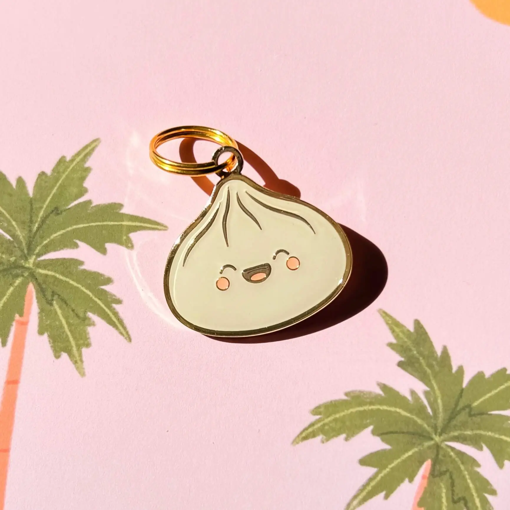 Dumpling Pet ID Tag - Kawaii Bao Durable, Personalized Dog Tag Cat Tag