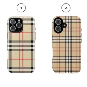 Designer Beige Plaid Tough Phone Cases