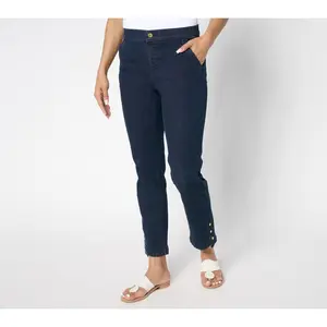 Denim & Co. Regular Indigo Easy Stretch Straight Leg Ankle Jean