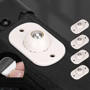 Stick-On 360 Swivel Casters, Heavy Duty Furniture Wheels for Cabinets, Luggage & Storage Boxes. Easy No-Drill Installation, Durable & Scratch-Resistant Removable Gliders. Silent Rolling Self-Adhesive Under Mount Sliders.