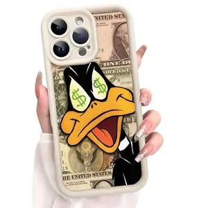 DUCK for iPhone 17/16/15/14/13/12/11 Xs Pro Max Plus air Mobile Phone Case Cover TPU Silicone Anti Drop Protection Shockproof Protective Retro Collection tify Styles gift nunu Casual White-12X-M68612zp0005gy