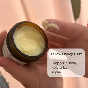 Handcrafted Tallow Honey Balm Natural Face Moisturizer Hydrating, Nourishes and Repair for Soft Radiant Skin