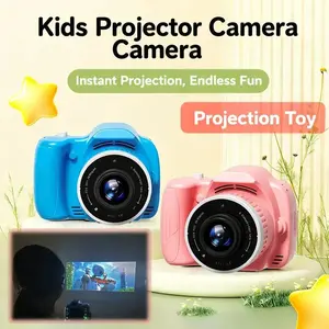 Children's Projection Camera Latest Gift Model Real Projection Feature Photo & Video Recording Mini Games Digital Instant Camera Family Toy