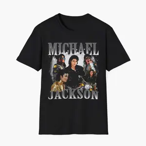 Michael Jackson Legendary King of Pop Shirt Retro Music Icon Collage Graphic Tee Vintage MJ Fan Shirt Music Lover Gift Michael J Collage GBN