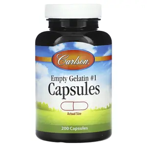 Carlson Empty Gelatin Capsules #1, 200 Capsules