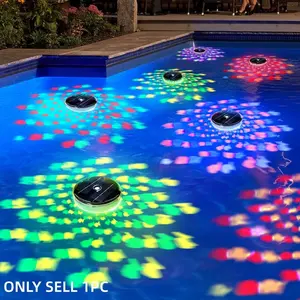 Floating LED Pool Light, Fish Projection, Solar Powered, 7 Lighting Modes, Ideal for Pool, Garden, and Yard Illumination
