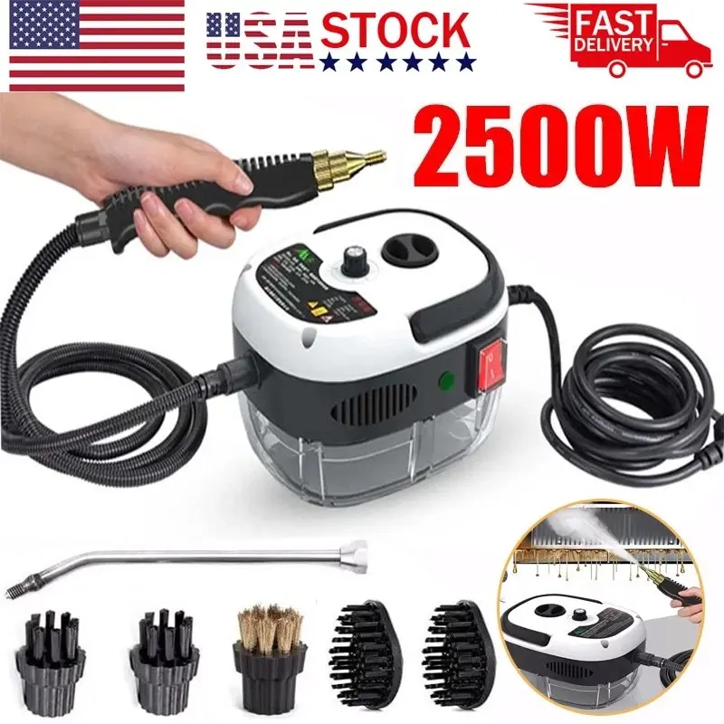 1pc High-Temperature Portable Handheld Steam Cleaner - Pressurized Steam Cleaning Machine for Kitchen, Furniture, Bathroom with Brush Heads - US Plug, Powerful Steam Cleaning Solution
