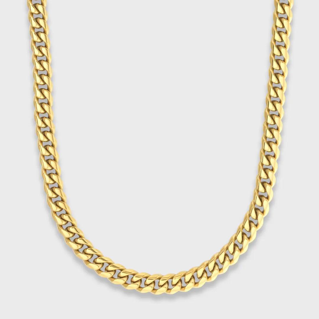 IMPERIUM JEWELRY Unisex 5mm Gold Cuban Link Chain Style Necklace, High-End Gold Chain Necklace for Gifting, Chain Style Necklaces, Cuban Link Necklaces