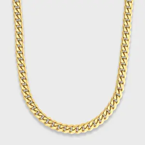 IMPERIUM JEWELRY Unisex 5mm Gold Cuban Link Chain Necklace, High End Necklace, Gold Statement Chain for Gifting