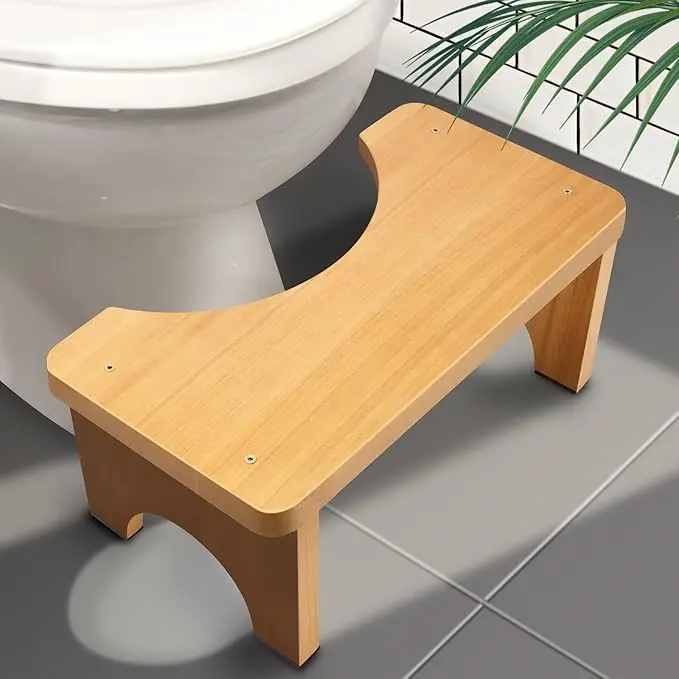 Toilet Stool Squat Adult, Wood Poop Stool for Bathroom Adults, 7 Inch Height