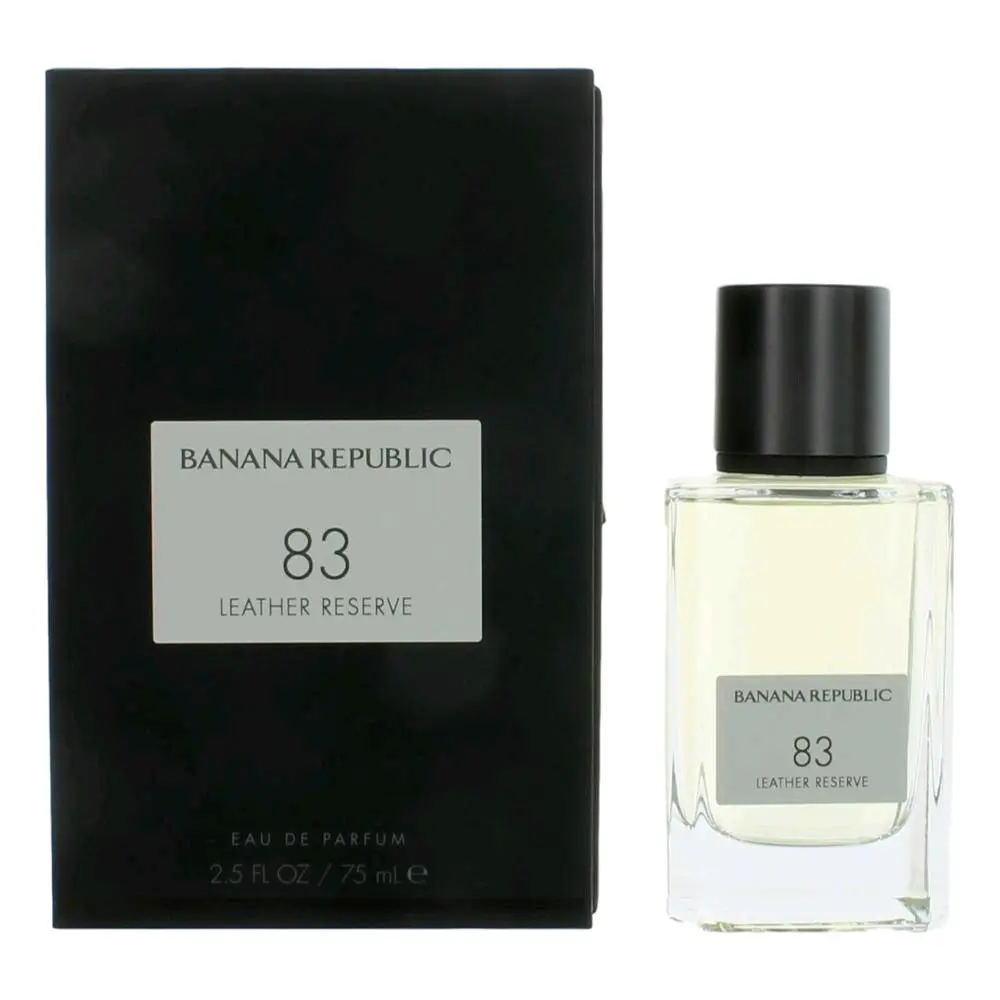 83 Leather Reserve by Banana Republic, 2.5 oz EDP Spray for Unisex, Cedar-Lemon, Classic Aesthetic, Smelling Good, Bottle, Well-Worn Leather, Nostalgic Place In Time