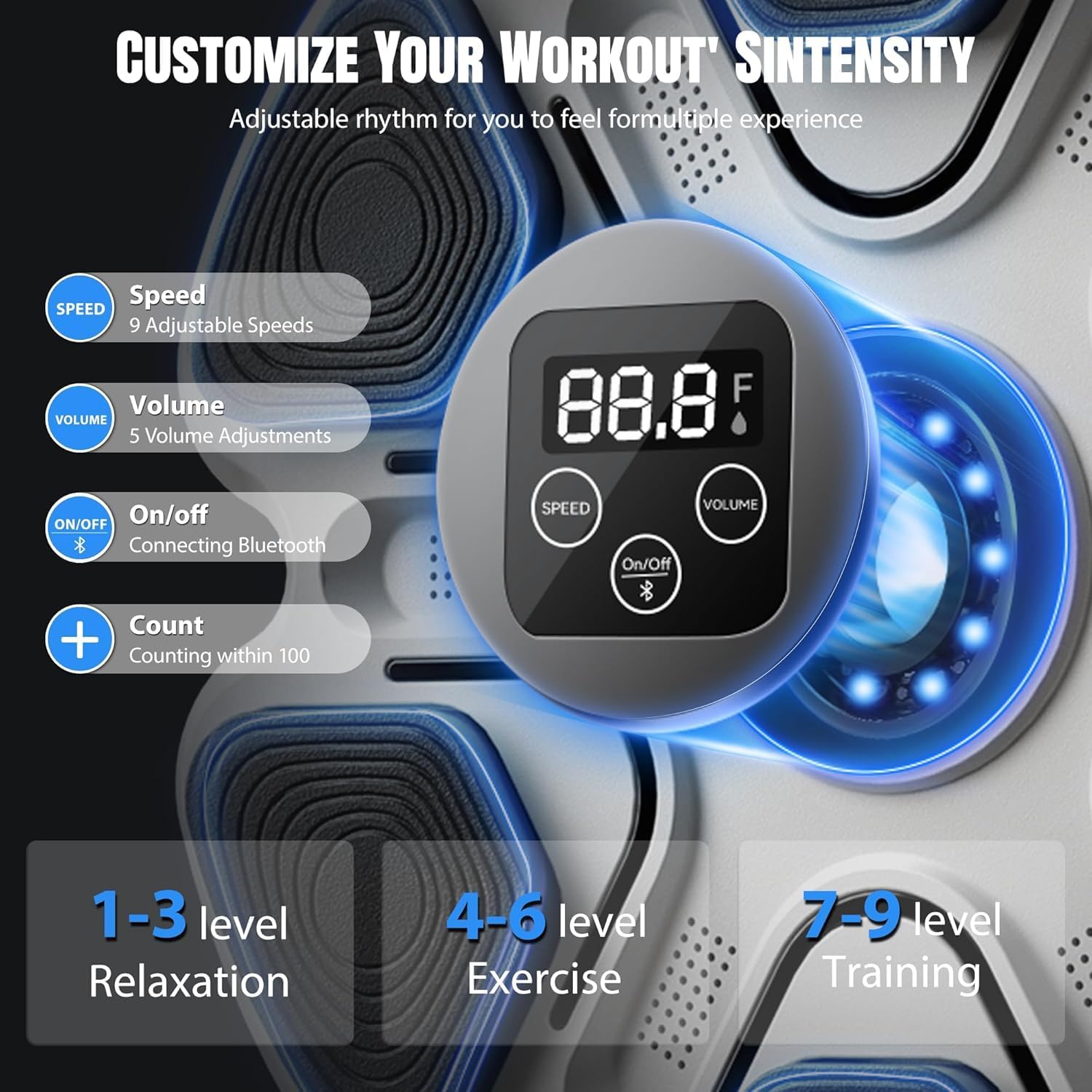 Music Boxing Machine with Gloves for Adults Boxing Machine Wall Mounted Music, Smart Connection Boxing Equipment for Home and Gym, Training Machine with Electronic Wall Mounted
