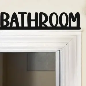 [HelloYoung] Modern Metal Bathroom Wall Sign - Contemporary Graphic Art Sculpture with Letters/Numbers, Chic Hanging Ornament for Bathrooms - Elevates Home Decor Style