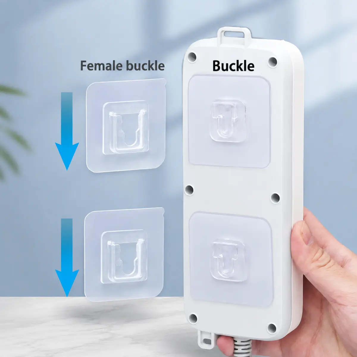 5 Pairs & 10 Pairs Clear Transparent Plastic Male Female Interlocking Snap Buckles, No Drilling Self Adhesive Wall Fixed Hooks, Trace-Less Heavy Adhesive Interlock Clips, Wall Mount Connectors for Home Storage, Curtain, Fabric, RV,