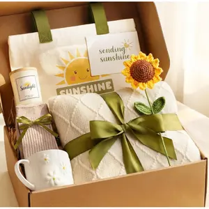 Gifts for Women - Hello Gift Sunflower Box for Women Best Friends - Thinking of You Self Care Get Well Soon Gift Baskets for Woman -Care Package Birthday Gift Boxes for Female, Mom