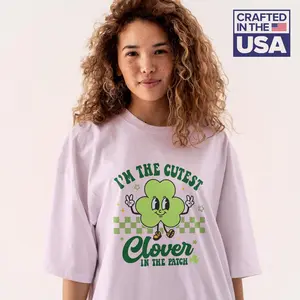 St. Patrick’s Day Lucky Shirt, Cute Shamrock Irish Tee, Funny Green Holiday T-Shirt, Retro Clover Crewneck, Saint Paddy’s Party Outfit | P23