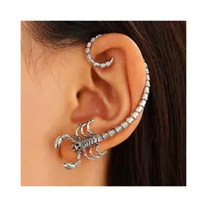 1pair exquisite Gothic scorpion earrings, inspired by punk hip-hop and featuring an ear bone clip style, are comfortable to wear