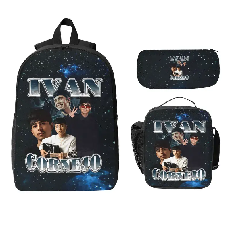 Ivan Cornejo Mirada Stellar Stylish 3PCS Galaxy Print Polyester Tough Backpack for Youth Students & Sports Enthusiasts, Durable Functional Zip Bag for Back to School Daily Use, Unisex Luggage Bag