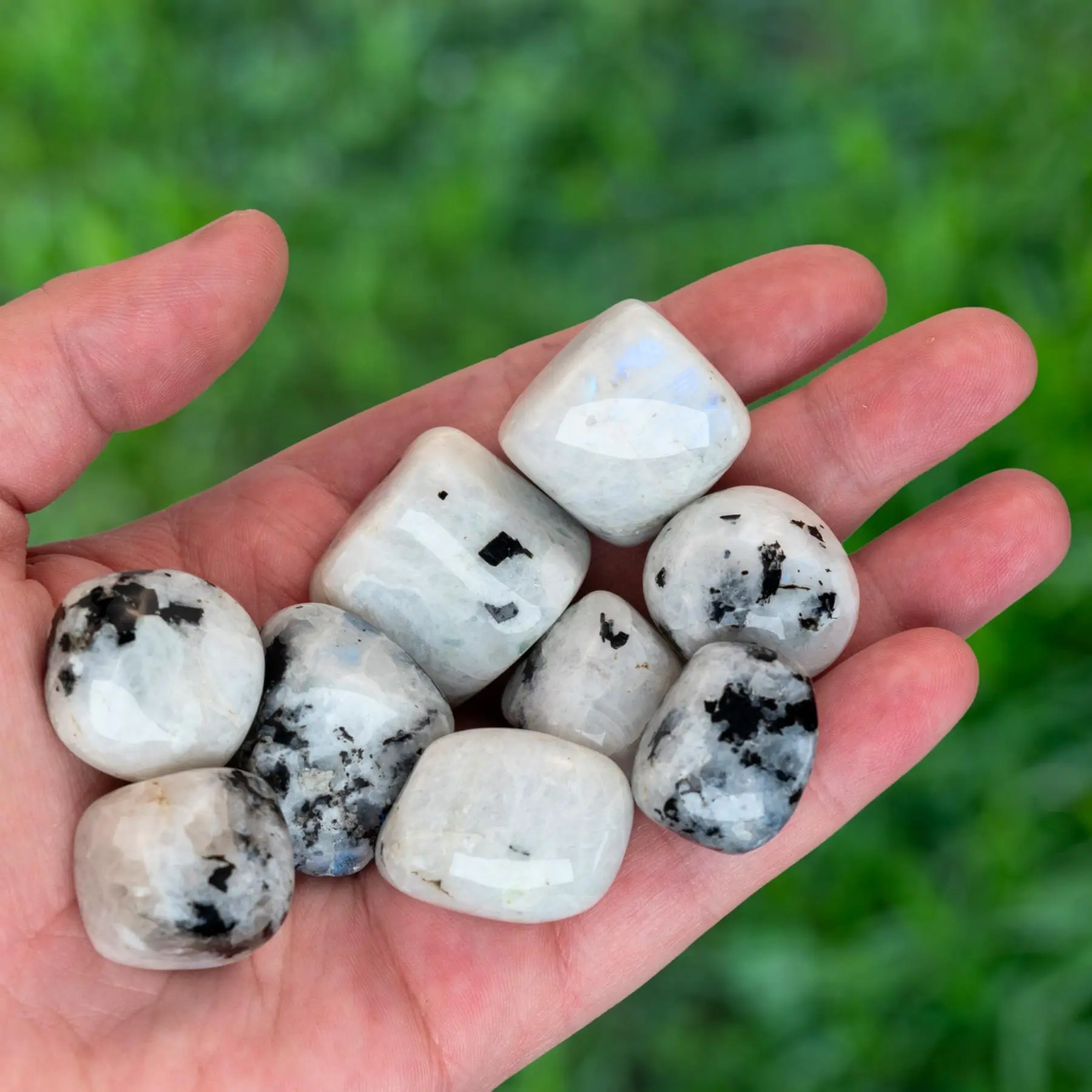 Down To Earth Rainbow Moonstone Tumbled Stones 0.75"-1" Polished Crystal for Chakra Harmony & Mental Clarity Water Element Scorpio Libra Cancer Signs