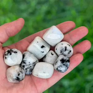 Down To Earth Rainbow Moonstone Tumbled Stones 0.75"-1" Polished Crystal for Chakra Harmony & Mental Clarity Water Element Scorpio Libra Cancer Signs