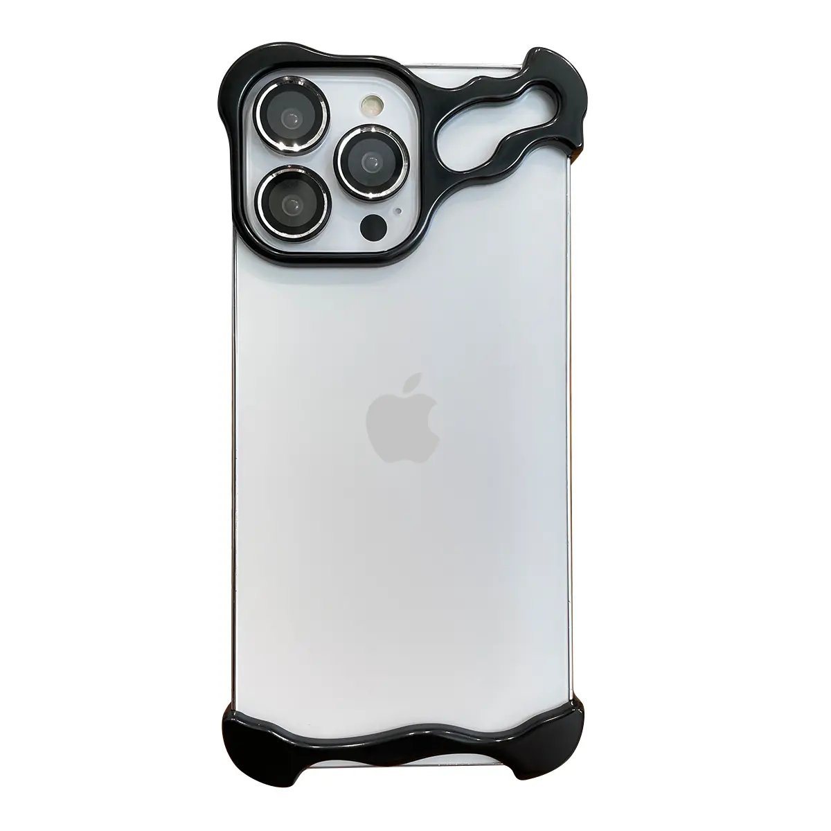 Metal special-shaped true edgeless case iPhone 15/14/13 (lens sticker + alcohol bag + extra set of glue + packaging box)