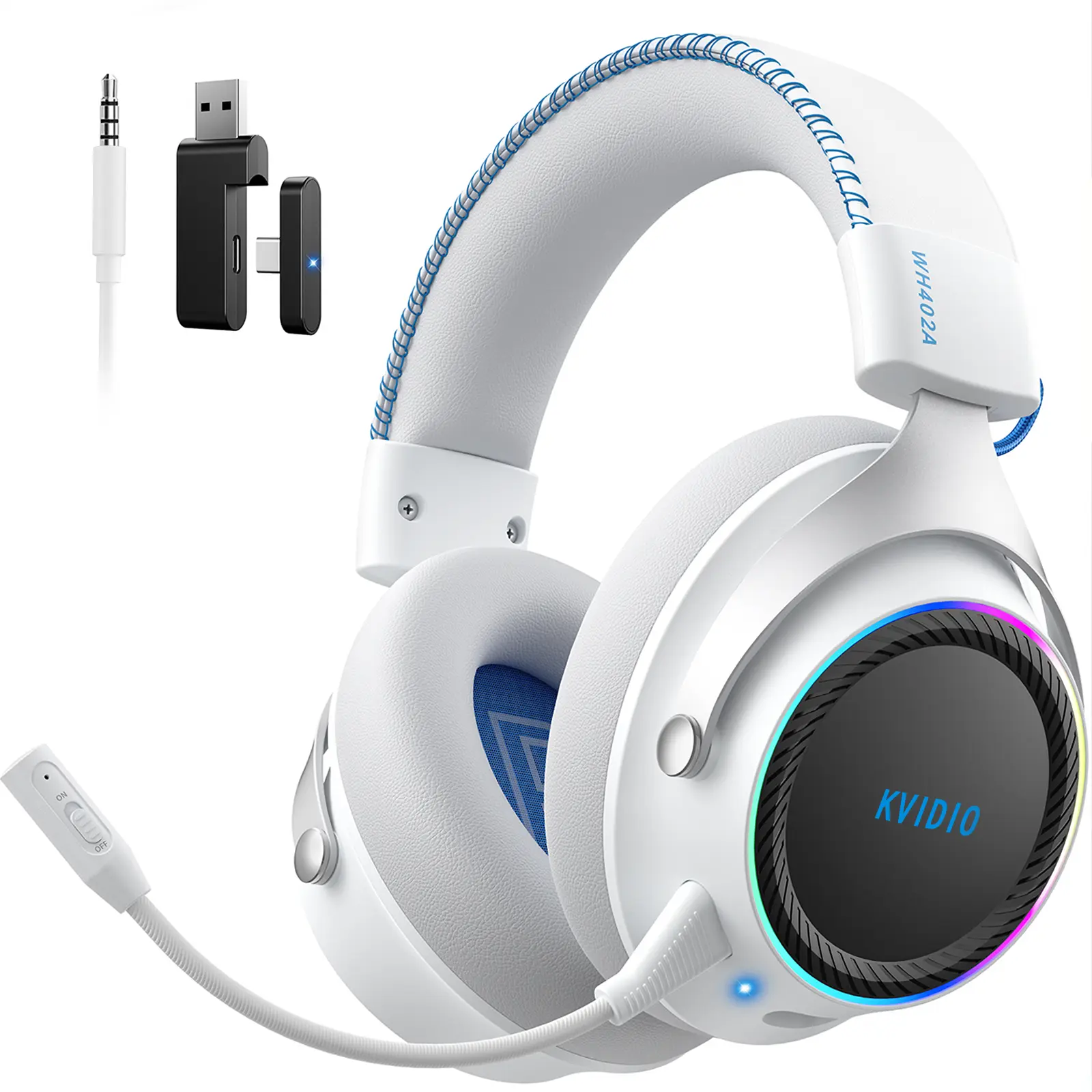 Wired Gaming Headset, Over-Ear Gaming Headphones with Noise Canceling Microphone, RGB LED, Stereo Bass Sound for PS5, PS4, PC, Xbox Series X/S, Nintendo Switch Wireless ANC game