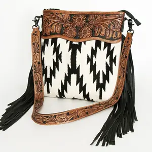 American Darling Signature Crossbody Hand Tooled Saddle Blanket Genuine Leather Western Women Bag Handbag Purse | for Cute