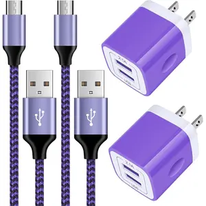 Android Charger, 2-Pack Fast Charger Android Phone Fast Charging 6FT Micro USB Charger Cable for Samsung Galaxy