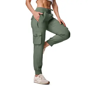 YSENTO Women's Joggers Cargo Pants Casual Lightweight Hiking Outdoor Pants Quick Dry Travel Sweatpants  Elastic Waist With Multiple Pockets For Comfortable Daily Wear
