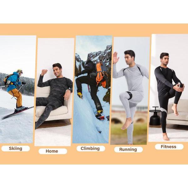 Muzna Men's Warmth-Preserving Jacket and Underwear Set - Underpants, Overalls, Long Pants - Base Layer Warmth-Resistant Fur Liner - Suitable for Cold Winter Sports and Casual Wearing FallFreshness