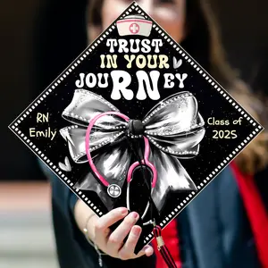 Personalized RN Nursing Grad Cap Topper, Custom Registered Nurse Graduation Cap, Nurse Cap Decoration For Your Big Day, Class of 2025