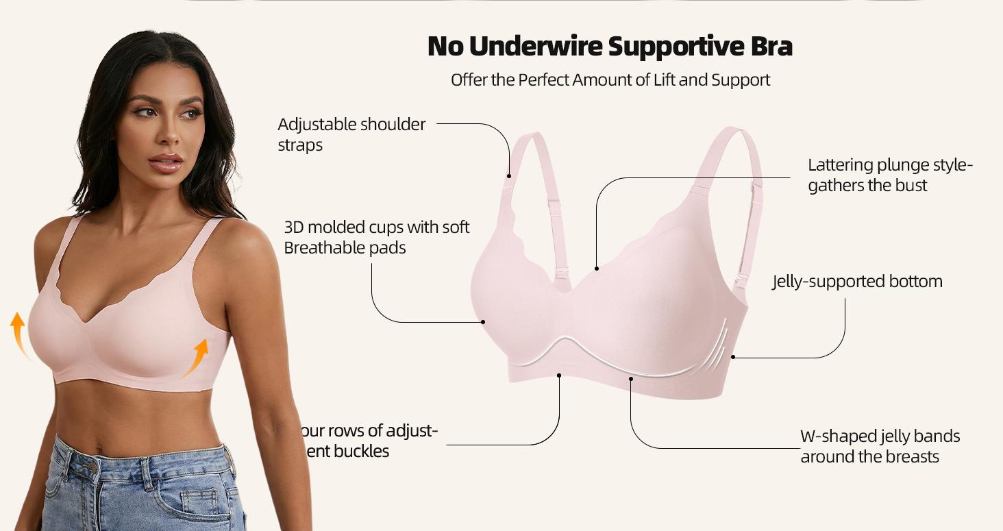 Women's Jelly Bra No Underwire T-Shirt Bra Seamless Comfortable Soft Wireless Basic Minimalist Womenswear Breathable Slight-Push Up