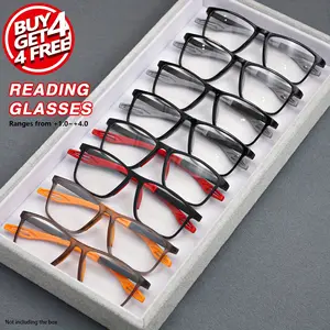 Men's Executive Style Reading Glasses Pack of 6, Durable Readers with 99% Blue Light Blocking, Comfortable Tr90 Frame for Daily Use