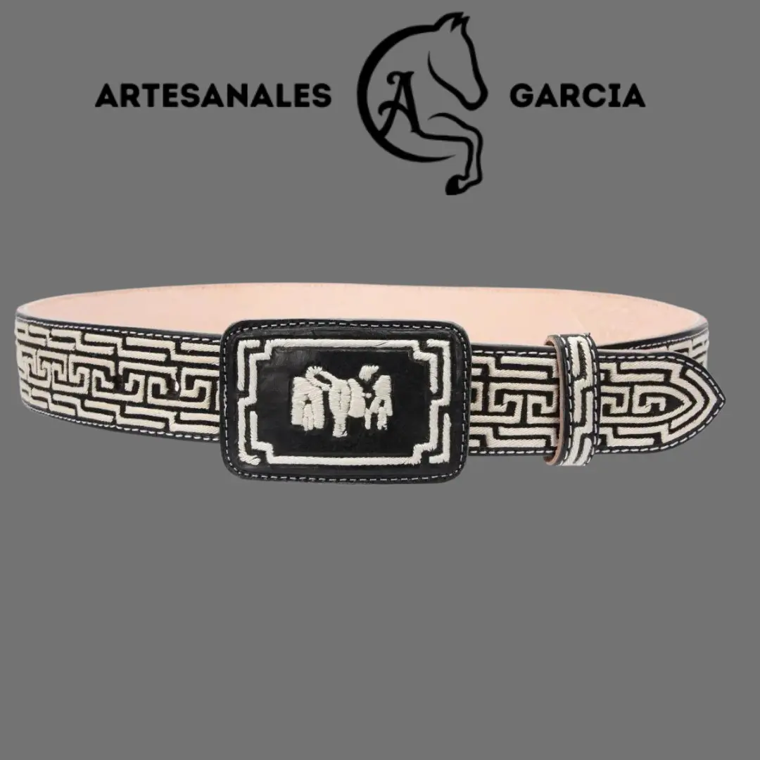Cinto Vaquero Piteado Pita Original Negro Ancho 1.5" Hecho en Mexico WD-1679