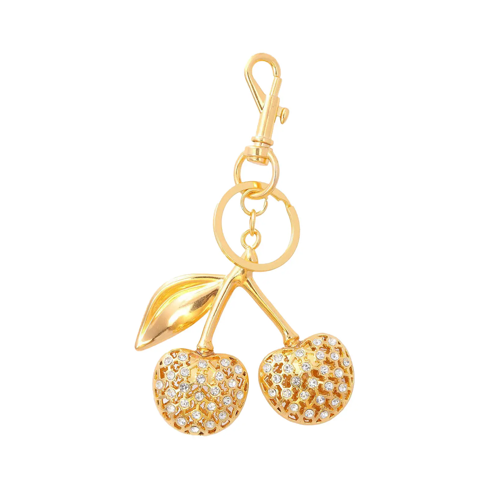 OIDEA Sparkly Gold Keychain for Women, Casual Rhinestone Motif Bag Charm with Keyring Clip for Purses and Totes, Fashionable Alloy Keychain, Rhinestone Diamond, Durable, Glitter Keychain, Clip On