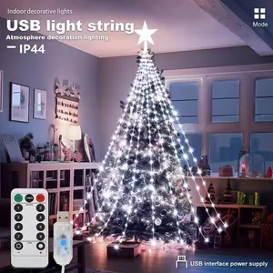 Outdoor Star String Lights, USB Powered, 8 Modes, Waterproof Ip44, Festival Decor, Halloween & Christmas, Garden Tent Party Lighting