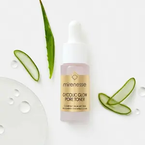 Mirenesse  Glycolic Glow Pore Toner Mini-Glass Skin Overnight Skincare Brightening Exfoliant Comfort
