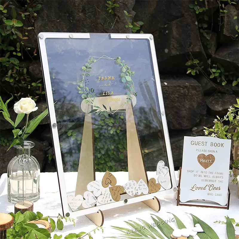 Clear Acrylic Wedding Sign-In Board| Heart Guest Book & Graduation Signature Keepsake Wedding Supplies
