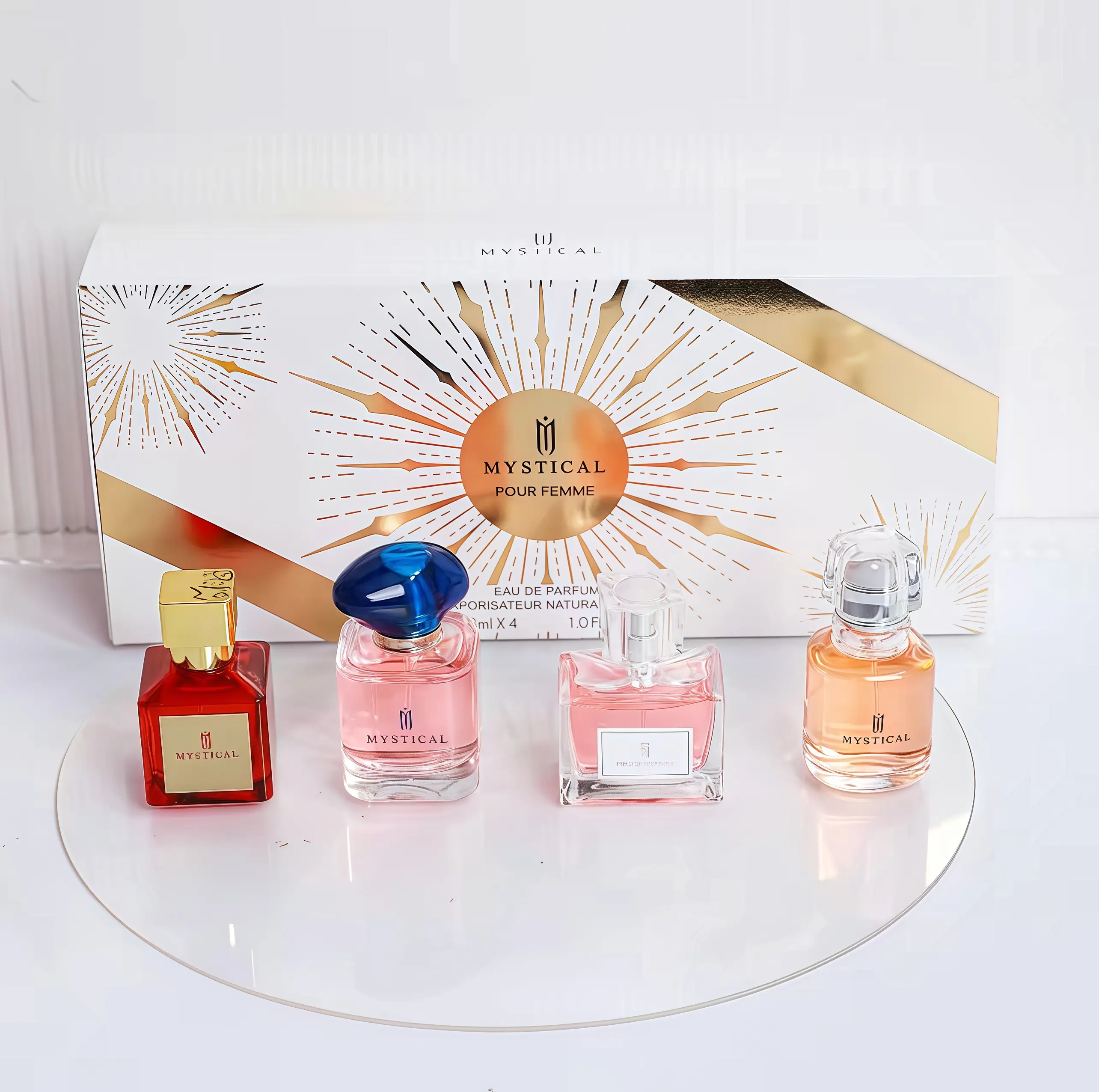 Women's perfume set-30ml*4 -Floral andfruity scent fragrance - With the Flower ,Fruit & Musk - long-lasting fragrance For daily use ,Valentine's Day -Portable & Easy to Carry -pheromone perfume -ok perfume curations 4-piece luxury fragrance collection