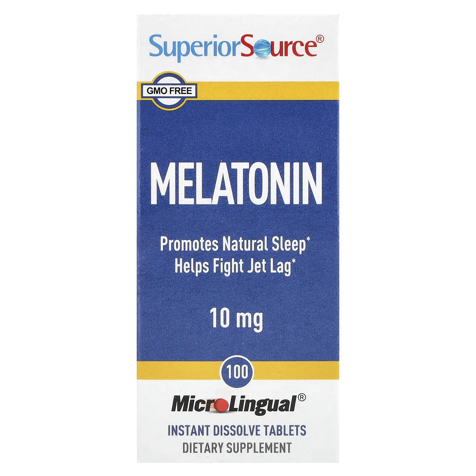 Superior Source Melatonin, 10 mg, 100 MicroLingual® Instant Dissolve Tablets