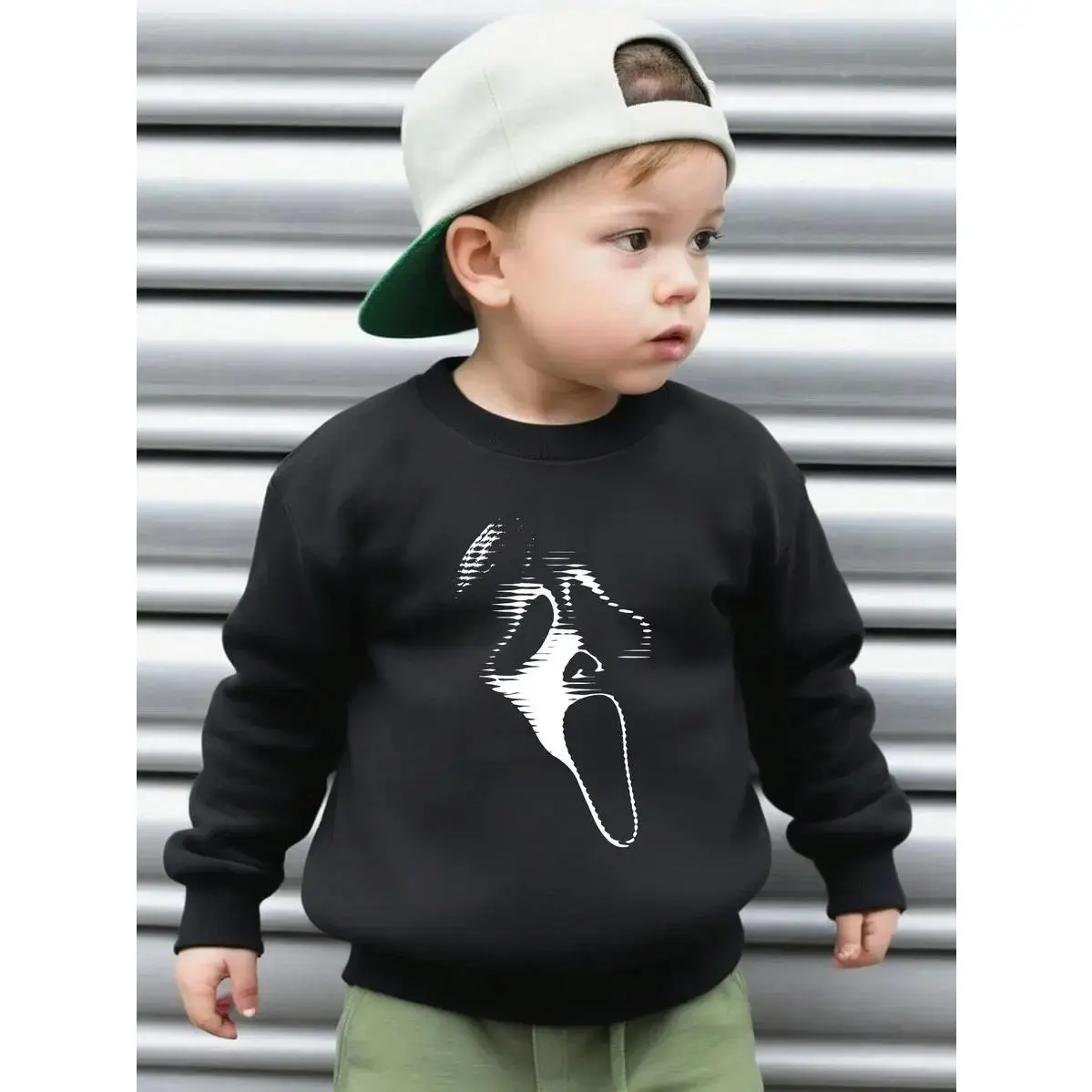 Boys' Casual Young Boy Ghost Face Pullover Sweatshirt, Gift for Holiday, Gift for Young Men for Women