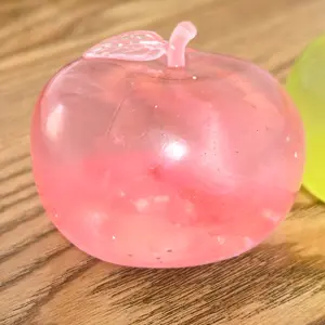 Apple Squeeze Toys, Crystal Transparent Stress Relief Fidget Toys, Plasticity Squeeze Toy, Relaxing Gift for Friends