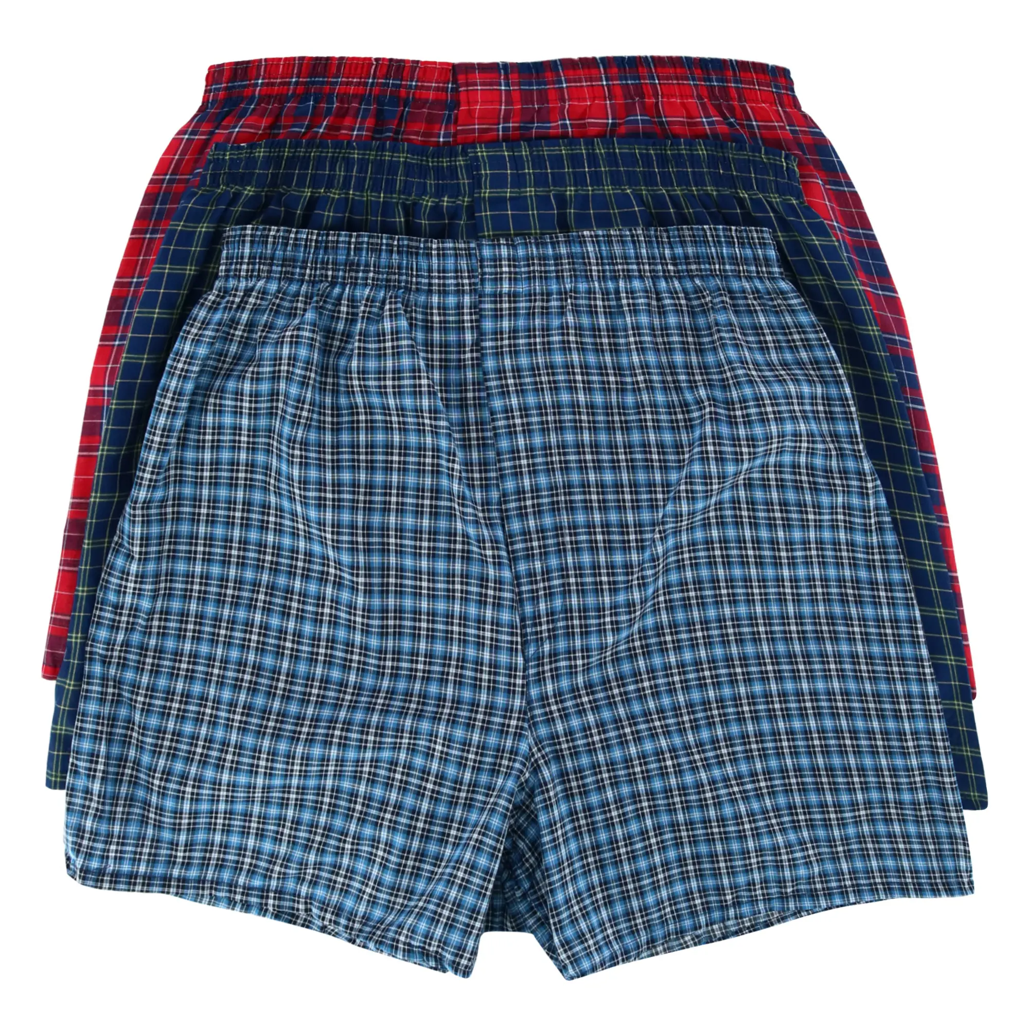 Fruit of the Loom Men's Plaid Tartan Boxer Underwear (3 Pack), Boxers