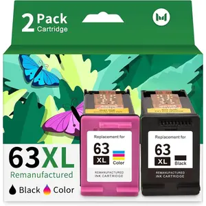 63XL Ink Cartridges Black and Color Replacement for  Ink 63 63XL Ink  Combo Pack for  OfficeJet 3830 4650 4652 4655 5255 5258 Envy 4520 4512 DeskJet 3630 3632 Printer 63 Ink