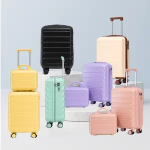 SAVEYOUR 14"/20" 2 pcs/set ABS Spinner Wheel Luggage with Combination Lock Durable Waterproof Travel System in Blue & Purple