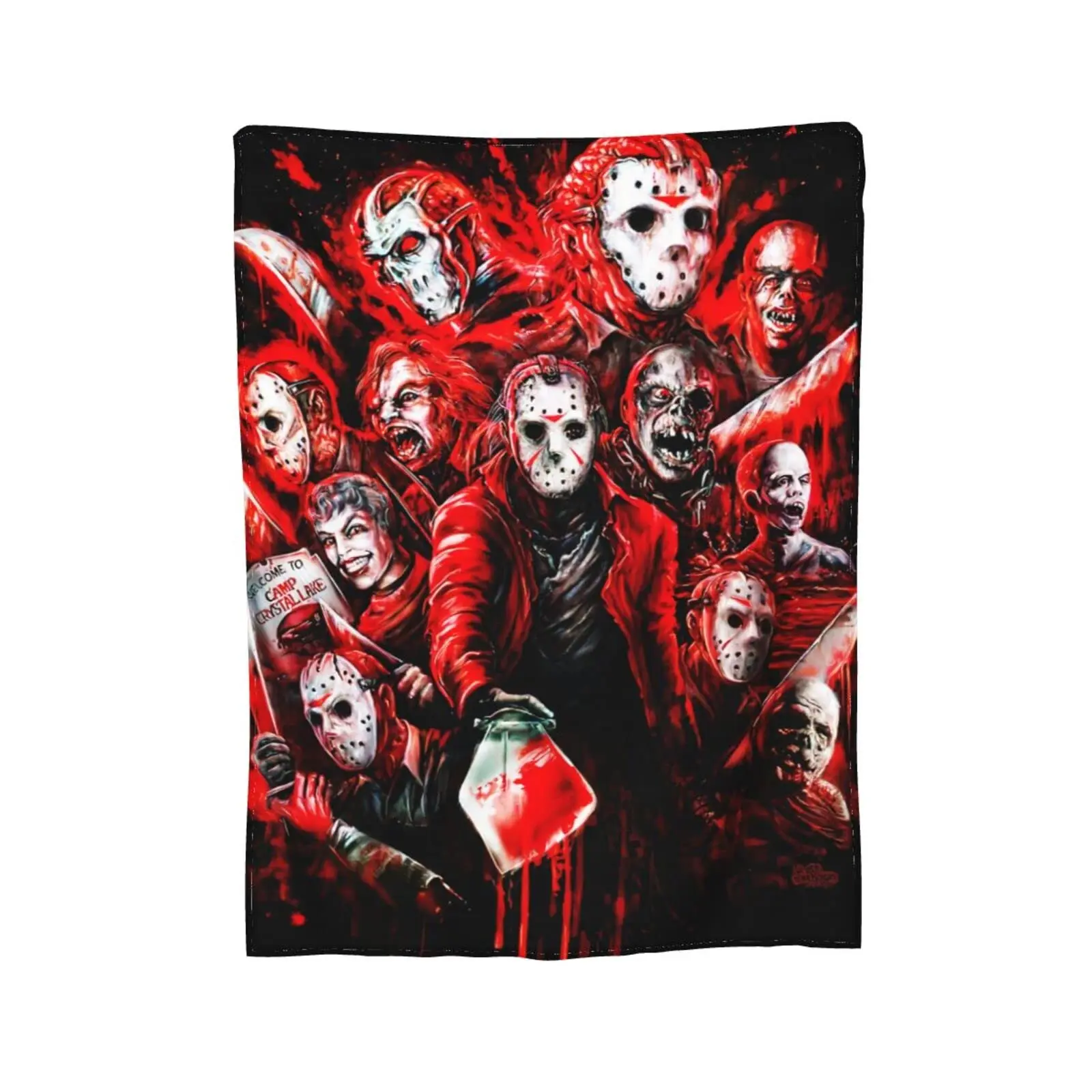 Horror Movie Blanket, Jason Voorhees Horror Bed Blanket Soft Cozy Plush Blanket for All Seasons, Comfortable Lightweight Luxury Ultra Soft Gift, 60''x50''