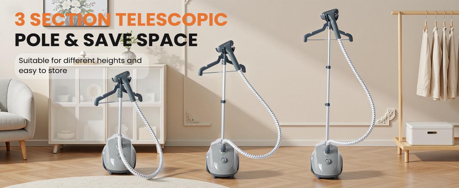 SweetFurniture Standing Garment Steamer with Roll Wheels, 1500W Powerful 1.7L Water Tank for 55 Minutes Continuous Steaming, Professional Wrinkle SweetFurniture Standing Garment Steamer with Roll Wheels, 1500W Powerful 1.7L Water Tank for 55 Minutes Continuous Steaming, Professional Wrinkle