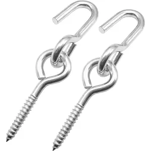 2 Packs Heavy Duty Hanging Hooks, Hammock Hooks Eye Bolt Screws, 550 LBS Load Capacity for Indoor Outdoor Use